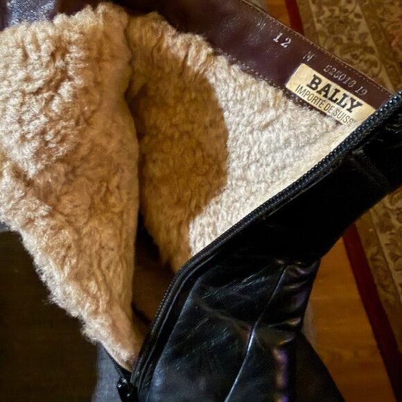 Vintage Bally Shearling-lined Men\'s Black Leather Winter Boots -  Size 12M main image 4